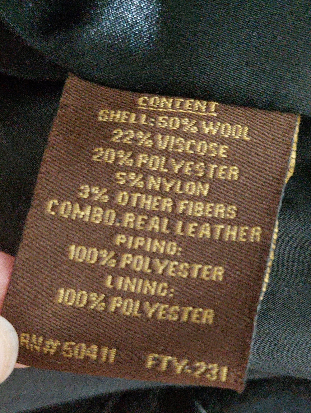 Wool With Genuine Leather Trims - Picture 9 of 11